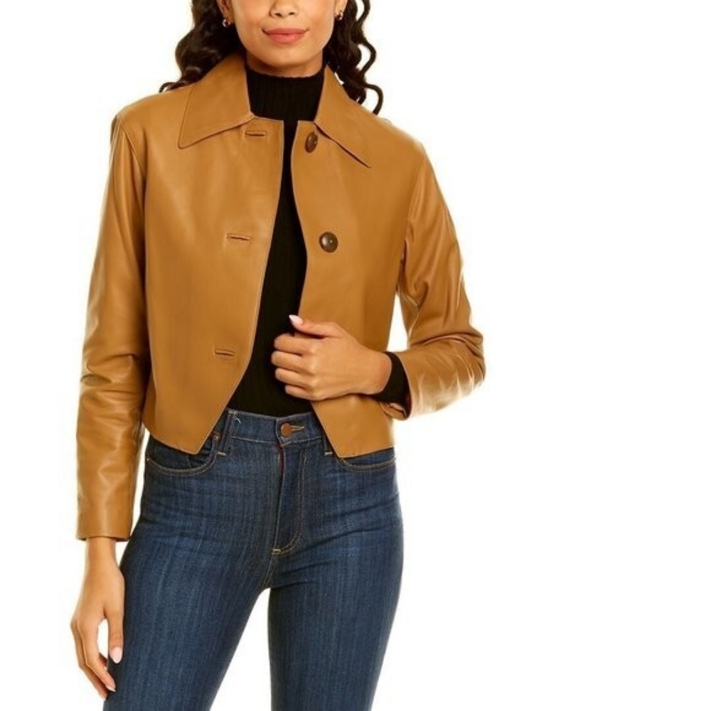 NWT Vince 2021 Cropped Lambs-leather